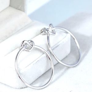 Kate Spade Earrings Loves Me Knot Hoop Silver